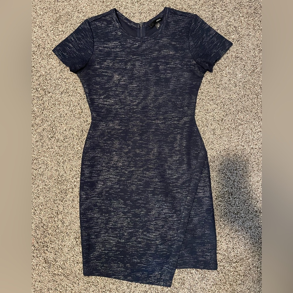 Aqua Black Sheath Mini Dress Short Sleeve